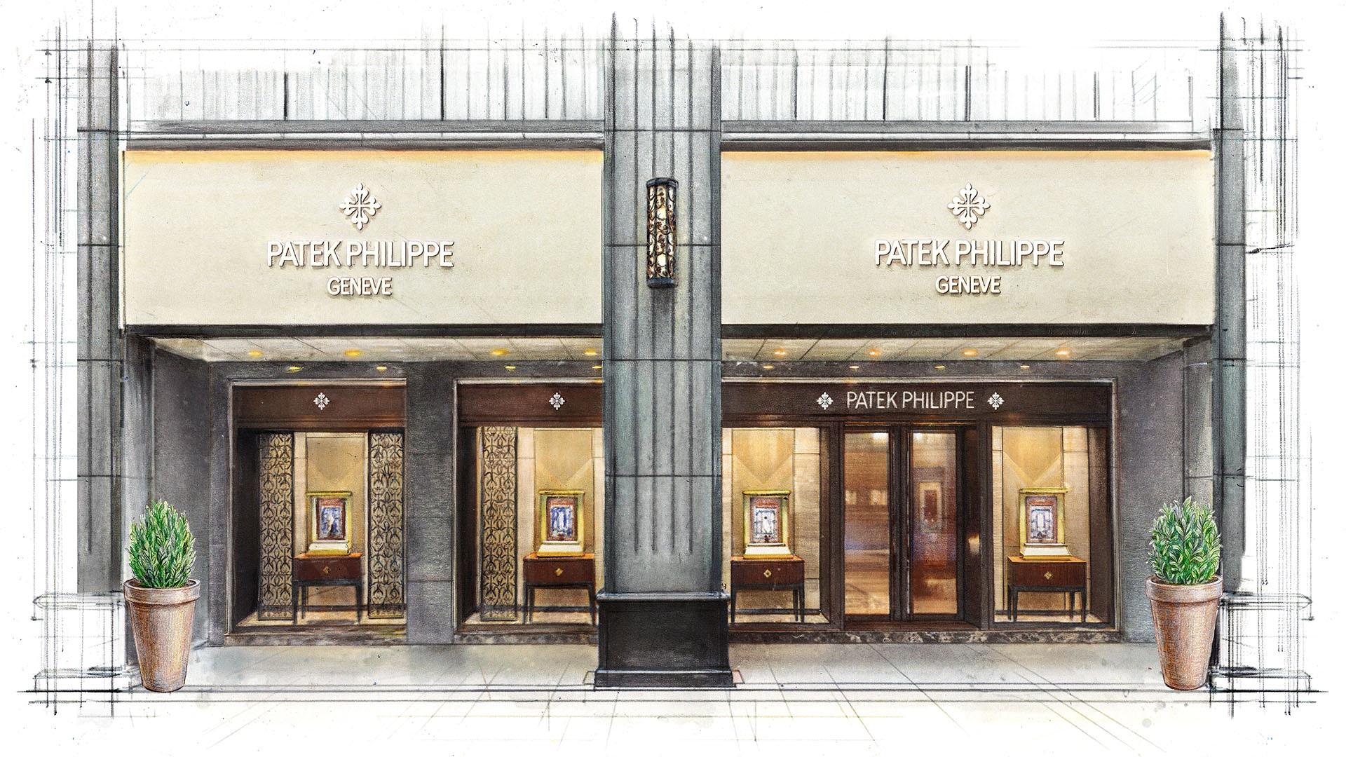 Patek Philippe Boutique Taipei Dadaocheng façade rendering